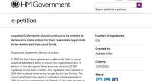 Government Overrules Law on Defence Costs