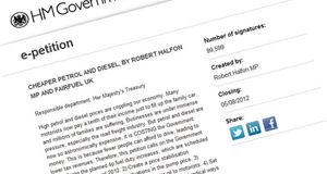 'Cheaper petrol and diesel' petition within touching distance of 100,000 signatures
