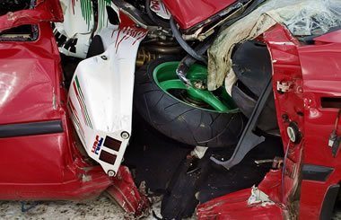 Crashed Bike Into Car 2