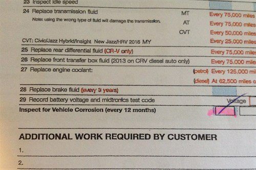 Honda Corrosion Inspection