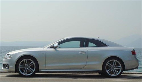 Audi A5 Coupe Side Against Lake