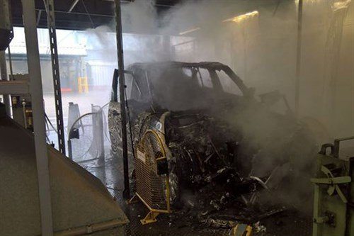 Range Rover Fire At JLR Test Facility