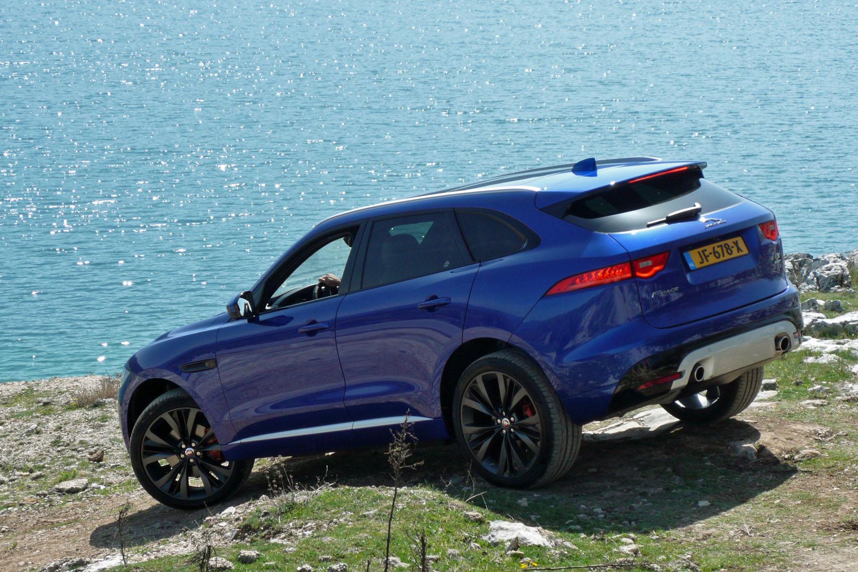 Jaguar F Pace Blue R34 Descending