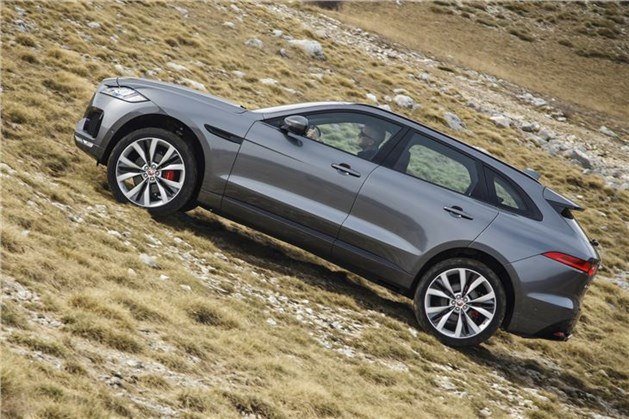 Jaguar F-Pace Side Ascending Steep Incline
