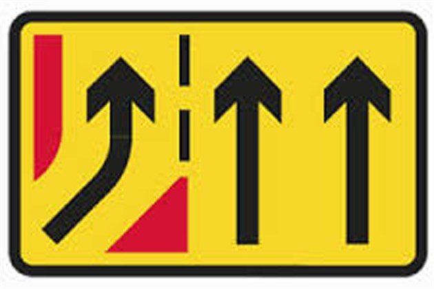 Yellow Temporary Road Sign