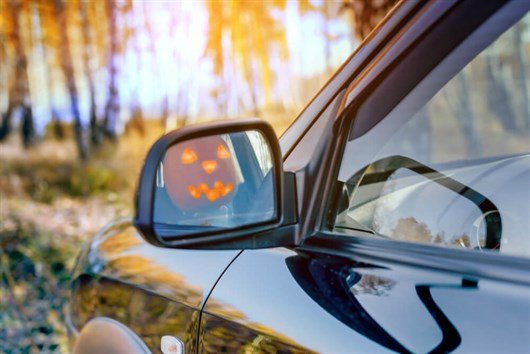Pumpkin In Door Mirror