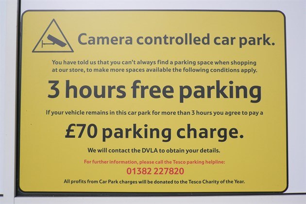 Parking Control Sign Tesco Hexham 700