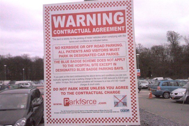 Parking Notice Arrow Hosp , Wirral